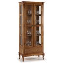 Ver imagem 1 de Cristaleira Madeira Maciça 2 Portas 1 Gaveta Pés Luis Xv 60303 Linz Móveis - Imbuia Glazer