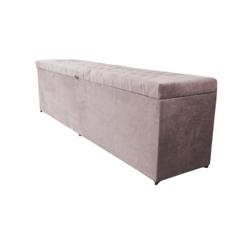 Recamier Puff Baú Beira de Cama Box Padrão 1,40cm - Rose Claro