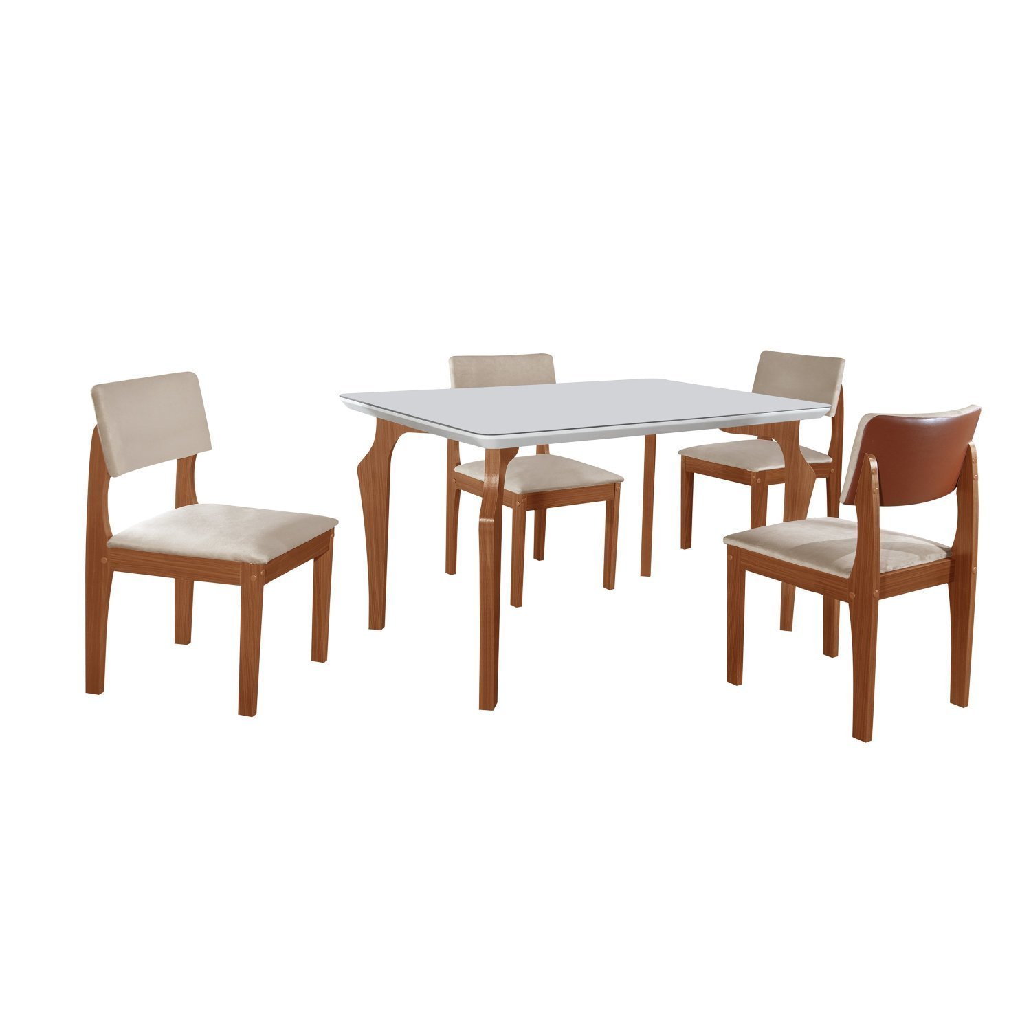 Conjunto Sala de Jantar Mesa Tampo Vidro/MDF com 4 Cadeiras Marialice - 2