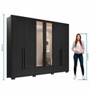 Ver imagem 4 de Guarda Roupa Casal 6 Portas 3 Gavetas NT6035 com Espelho Preto Tx Notável Móveis