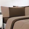 Kit Edredom + Jogo de Lençol Malha 100% Algodão Gran Moratta 7 Peças Queen - Avelã-marrom - 2