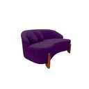 Ver imagem 4 de Namoradeira Sofá Feijão Moscou 130cm Orgânica Veludo Roxo