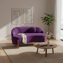 Ver imagem 2 de Namoradeira Sofá Feijão Moscou 130cm Orgânica Veludo Roxo