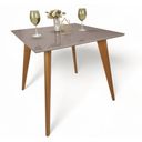 Ver imagem 1 de Mesa de Jantar Tampo com Vidro 90x90cm Off White Pés Achatados ***somente Mesa sem Cadeiras***