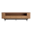 Ver imagem 4 de Rack Curvo Tb302 para Tv até 60 Polegadas com 02 Gavetas 220cm Freijó Preto Fosco Dalla Costa