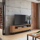 Ver imagem 1 de Rack Curvo Tb302 para Tv até 60 Polegadas com 02 Gavetas 220cm Freijó Preto Fosco Dalla Costa