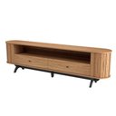 Ver imagem 3 de Rack Curvo Tb302 para Tv até 60 Polegadas com 02 Gavetas 220cm Freijó Preto Fosco Dalla Costa