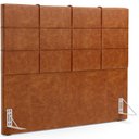 Ver imagem 3 de Kit Cabeceira Cama Box Queen 160cm com Calçadeira Roma W01 Couríssimo Camel - Lyam