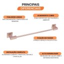 Ver imagem 5 de Toalheiro para Banheiro Linear Quadra Cobre/Matte Meber Metais
