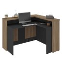 Ver imagem 6 de Balcão de Atendimento Recepção 135cm Corp A06 Nogal/preto - Mpozenato