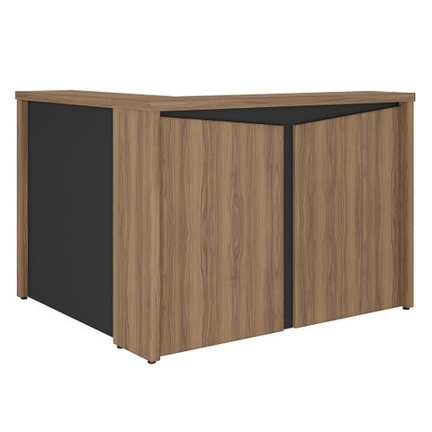 Balcão de Atendimento Recepção 135cm Corp A06 Nogal/preto - Mpozenato