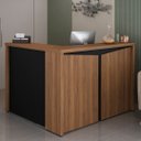 Ver imagem 2 de Balcão de Atendimento Recepção 135cm Corp A06 Nogal/preto - Mpozenato