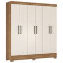 Ver imagem 1 de Guarda Roupa Casal 180cm 6 Portas Vanci D02 Amêndola/off - Mpozenato