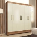 Ver imagem 2 de Guarda Roupa Casal 180cm 6 Portas Vanci D02 Amêndola/off - Mpozenato