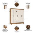 Ver imagem 3 de Guarda Roupa Casal 180cm 6 Portas Vanci D02 Amêndola/off - Mpozenato