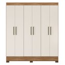 Ver imagem 6 de Guarda Roupa Casal 180cm 6 Portas Vanci D02 Amêndola/off - Mpozenato