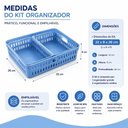 Ver imagem 7 de Cesto Organizador Kit 3 278 Multiuso Polipropileno Livre de Bpa Modular para Gaveta Armario Cozinha