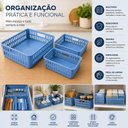 Ver imagem 6 de Cesto Organizador Kit 3 278 Multiuso Polipropileno Livre de Bpa Modular para Gaveta Armario Cozinha