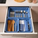 Ver mais imagens de Cesto Organizador Kit 3 278 Multiuso Polipropileno Livre de Bpa Modular para Gaveta Armario Cozinha