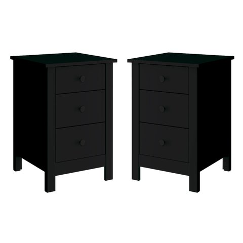 Mesa de Cabeceira Ditália Conjunto com 2 Un. Dm-113 Preto