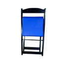 Ver imagem 4 de Conjunto Mesa Dobrável com 4 Cadeiras Preto Estofado Azul Redonda