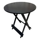 Ver imagem 5 de Conjunto Mesa Dobrável com 4 Cadeiras Preto Estofado Azul Redonda