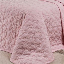Colcha Queen Size Rosa 200 Fios 100% Algodão 3 Peças 2,60m X 2,40m - 2