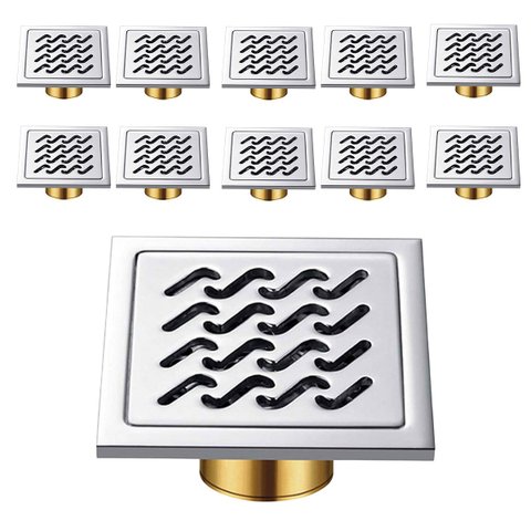 Ralo Inox 10x10 Banheiro Lavabo Anti Odor Kit 10 Uni Anti Inseto Lavanderia Quintal Higienico Durave
