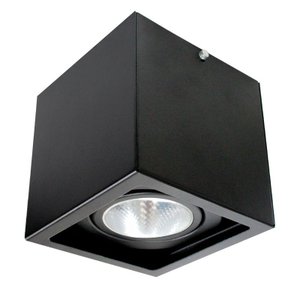 Spot Plafon Sobrepor Alumínio Recuado Preto Ar70