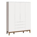 Ver imagem 5 de Cômoda com Porta e Guarda Roupa Infantil Classic Elfe Branco Acetinado Amadeirado - Reller