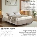 Ver imagem 6 de Cama Box Queen Estofada em Madeira Maciça Base Reforçada Santorini Espresso Móveis Bege/Linho