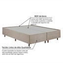 Ver imagem 7 de Cama Box Queen Estofada em Madeira Maciça Base Reforçada Santorini Espresso Móveis Bege/Linho