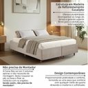 Ver imagem 5 de Cama Box Queen Estofada em Madeira Maciça Base Reforçada Santorini Espresso Móveis Bege/Linho