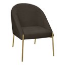 Ver imagem 2 de Kit 2 Banqueta Poltrona Lua Pé Metal Bouclê Ideal para Sala Penteadeira ou Salão:marrom