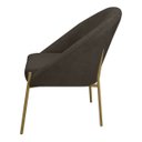 Ver imagem 4 de Kit 2 Banqueta Poltrona Lua Pé Metal Bouclê Ideal para Sala Penteadeira ou Salão:marrom