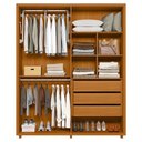 Ver imagem 5 de Guarda Roupa Casal 4 Portas com Espelho Mdf Greco 188 Cm Cumaru Madetec