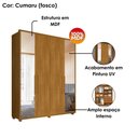 Ver imagem 4 de Guarda Roupa Casal 4 Portas com Espelho Mdf Greco 188 Cm Cumaru Madetec