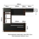 Ver imagem 3 de Cozinha Completa Safira com Armário e Balcão Preto Madesa