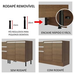 Cozinha Completa Safira com Armário e Balcão Preto Madesa - 2
