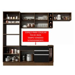 Cozinha Completa Safira com Armário e Balcão Preto Madesa - 6