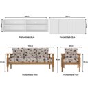 Ver imagem 2 de Rack Tv 75" com Aparador e Jogo de Sofá Multimóveis Cr45236 Branco/imbuia/floral Rosa