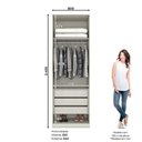 Ver imagem 3 de Guarda Roupa Armário Multiuso Roupeiro para Quarto Seletto Cabideiro 2 Portas 3 Prateleiras Areia