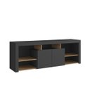 Ver imagem 3 de Rack para Tv 162cm até 65 Polegadas 2 Portas e 5 Nichos Grafite/mel B159