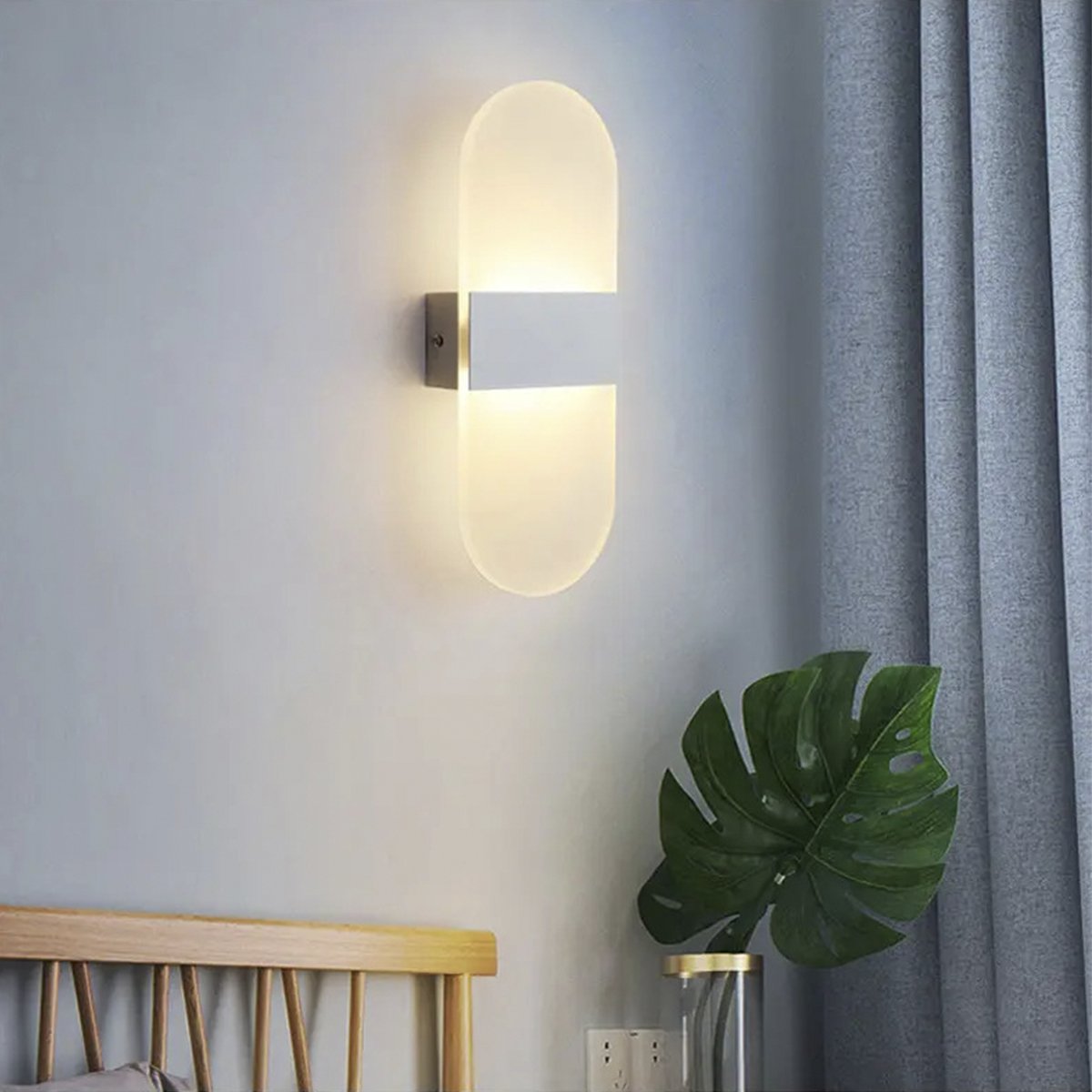 3 Arandela Sala Prata Escovado Acrilico Led Integrado Lup93 - 8