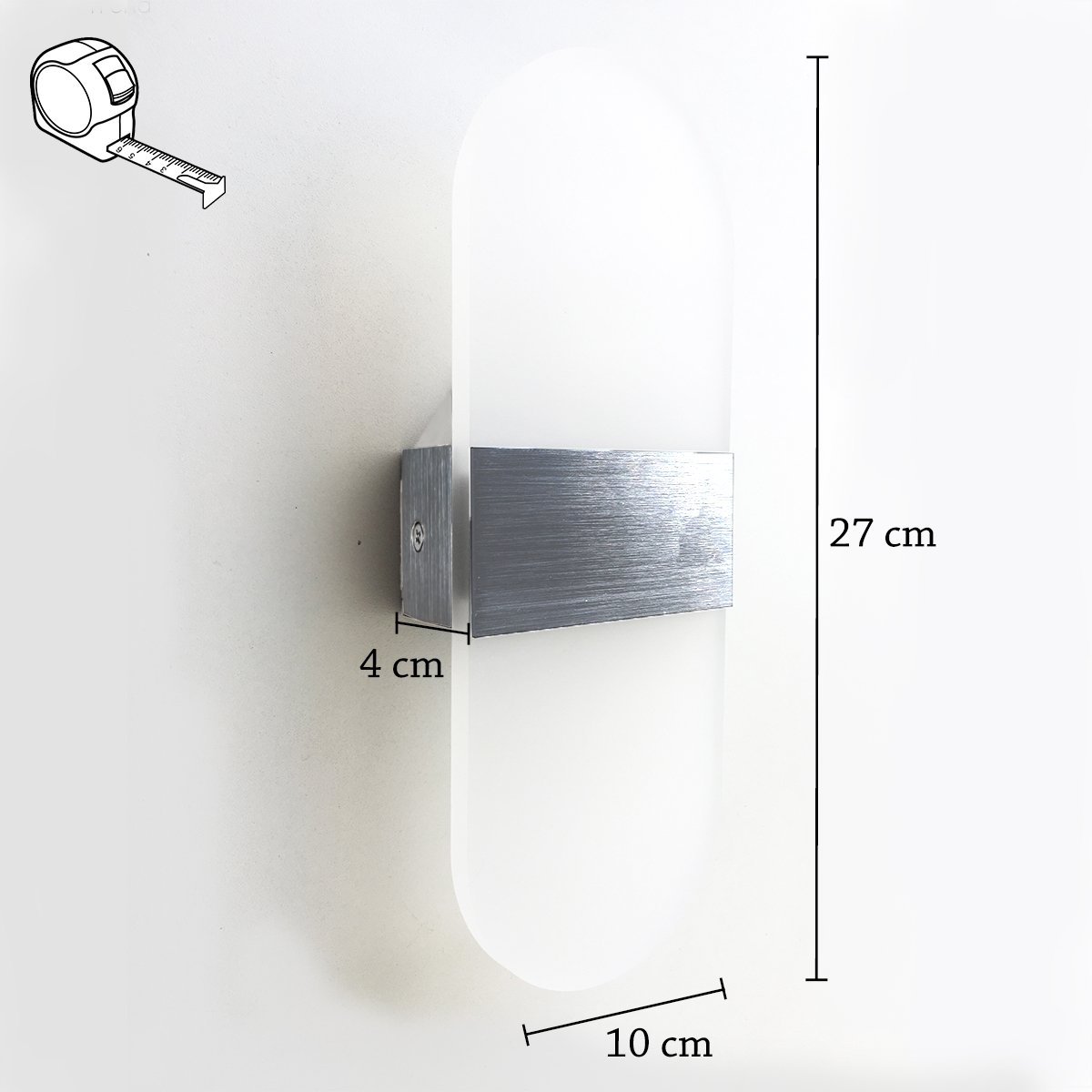 3 Arandela Sala Prata Escovado Acrilico Led Integrado Lup93 - 5