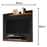 Painel Dubai Preto 90x90 para Tv até 40 Polegadas 3 Prateleiras Sala Quarto - 3