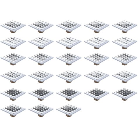 Ralo Inox 10x10 Banheiro Lavabo Kit 28 Unidades Anti Odor Anti Inseto Cozinha Lavanderia Quintal Seg