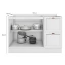Ver imagem 4 de Conjunto Balcão 120cm, Aéreo Geladeira 80cm e Aéreo 120cm Unna - Branco
