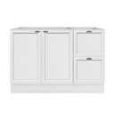 Ver imagem 3 de Conjunto Balcão 120cm, Aéreo Geladeira 80cm e Aéreo 120cm Unna - Branco