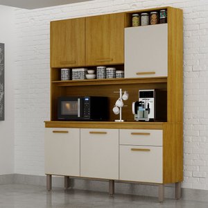 Armário de Cozinha Naya 6 Portas 1 Gaveta Nicho Decorativo Mobilihouse